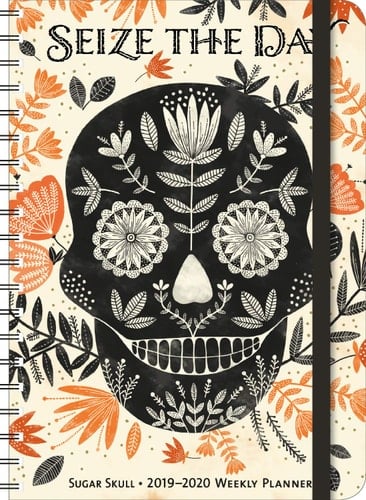 Sugar Skull 2020 On-the-Go Weekly Planner: 17-Month Calendar with Pocket (Aug 2019 - Dec 2020, 5" x 7" closed)
