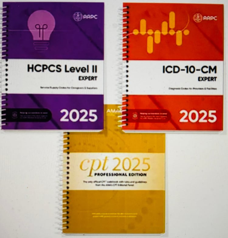 AMA CPT Book, ICD-10 Code Book, HCPCS Book - 2025 Physician Bundle by AAPC