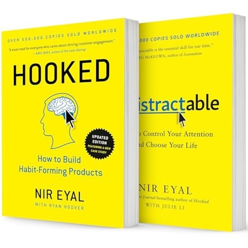 The Nir Eyal Bestselling,2 Books Collection Set,Hooked: How to Build Habit-Forming Products,Indistractable:How to Control Your Attention and Choose Your Life by Nir Eyal