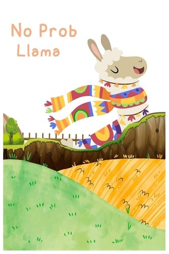 No Problem Llama Notebook For Adults Kids Women