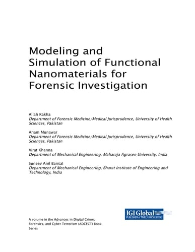 Modeling and Simulation of Functional Nanomaterials for Forensic Investigation