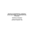 Review of Congressional Earmarks Within Department of Transportation Programs .
