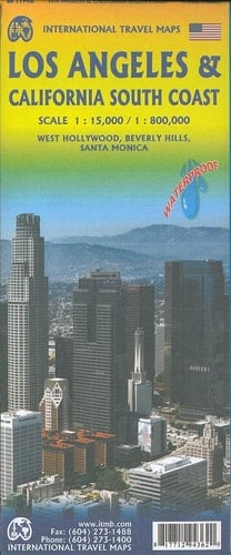 International Travel Maps, Los Angeles & California South Coast West Hollywood, Beverly Hills, Santa Monica : Scale 1:15,000