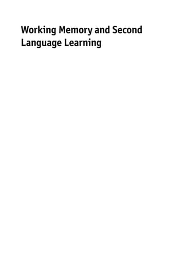 Working Memory and Second Language Learning