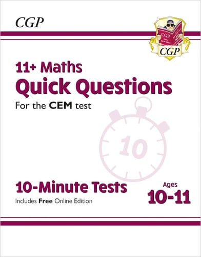 11+ Maths Quick Questions for the CEM Test 10-minute tests, ages 10-11