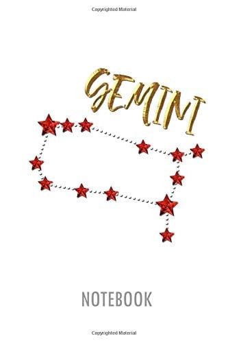 Gemini Notebook Lined Notebook for Individual Signs of the Zodiac on the Subject of Astrology