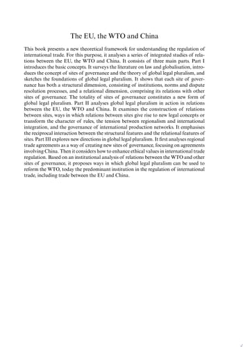 The EU, the WTO and China