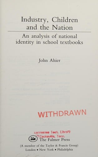 Industry, Children and the Nation: An Analysis of National Identity in School Textbooks