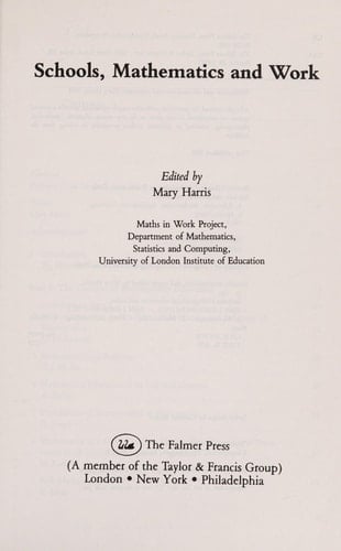 Schools, Mathematics & Work