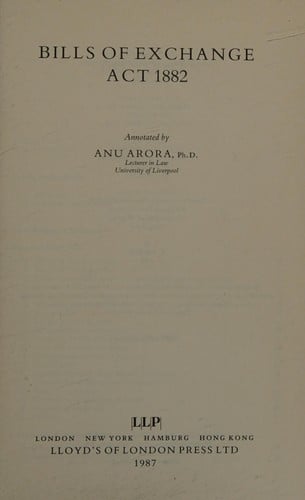 Bills of Exchange Act 1882