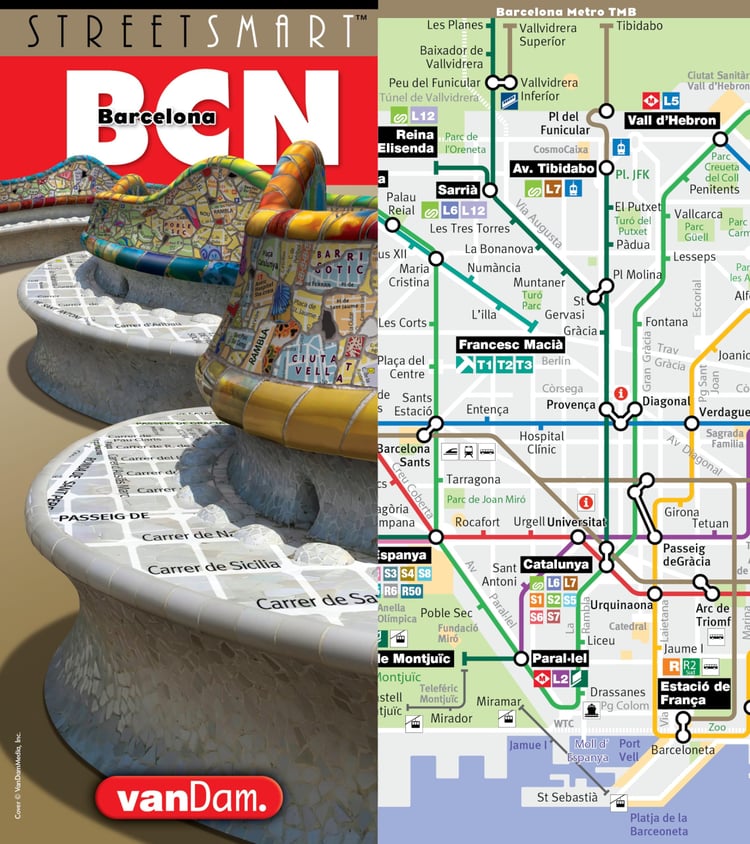 StreetSmart Barcelona Map by VanDam — Laminated pocket size Center City Map to Barcelona, Spain with all attractions, sights, museums, architecture ... 2019 Edition (English and Spanish Edition)