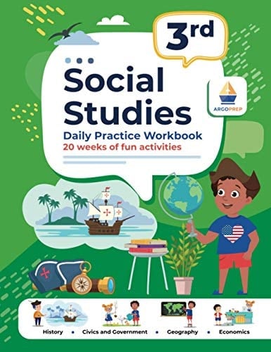 Social Studies Daily Practice Workbook, 20 Weeks of Fun Activities. 3rd