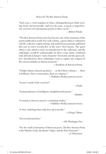 The Best American Poetry 2022