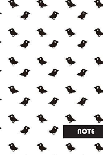 6 X9 Notebook Cute Raven Design Seamless Pattern Cover 110 Blank Lined Pages Softcover Note Book Journal