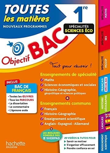 Toutes les matières 1re Spécialités sciences éco