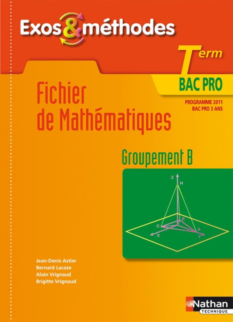 Fichier de mathématiques Tle Bac pro Groupement B, programme 2011