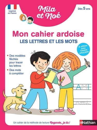 Les lettres et les mots Mila et Noé