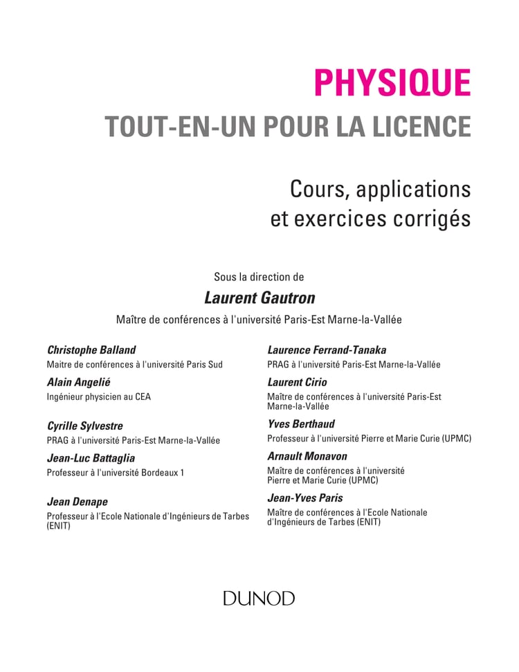 Physique tout-en-un pour la licence