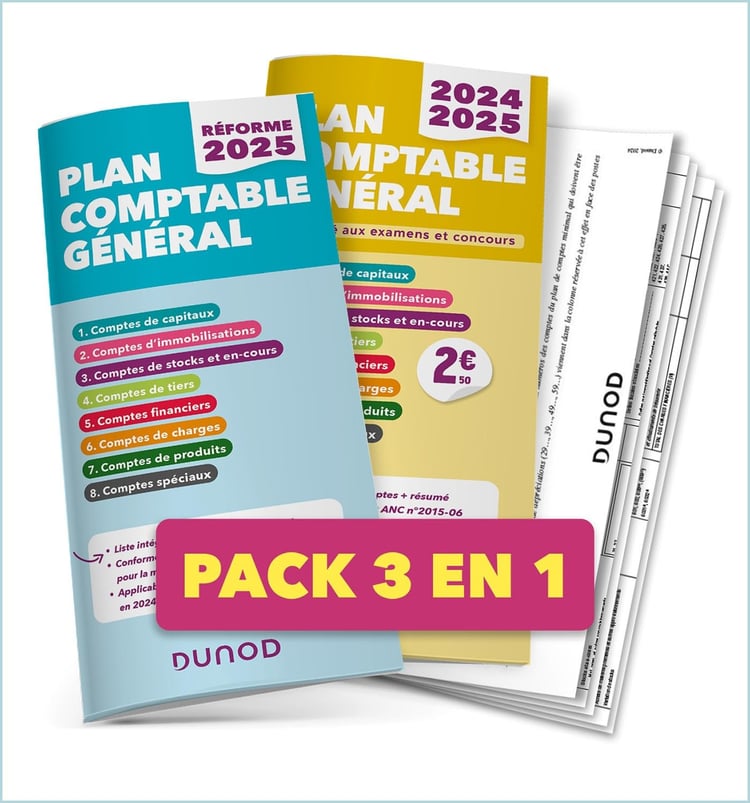 Pack 3 en 1 Plan comptable général Plan comptable réforme 2025, documents de synthèse, plan comptable général