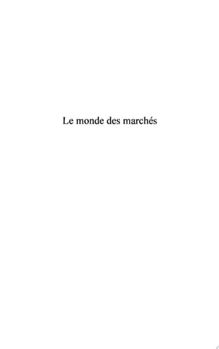 Le monde des marchés