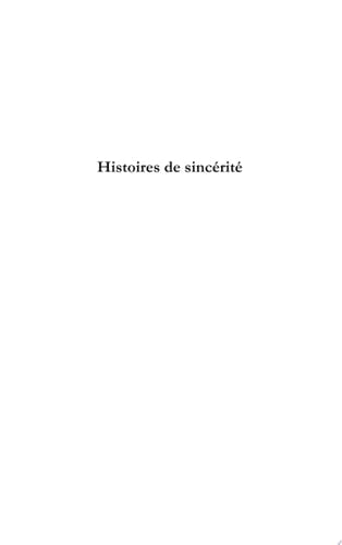 Histoires de sincérité