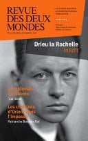 Revue des Deux Mondes mars 2014 Drieu la Rochelle inédit