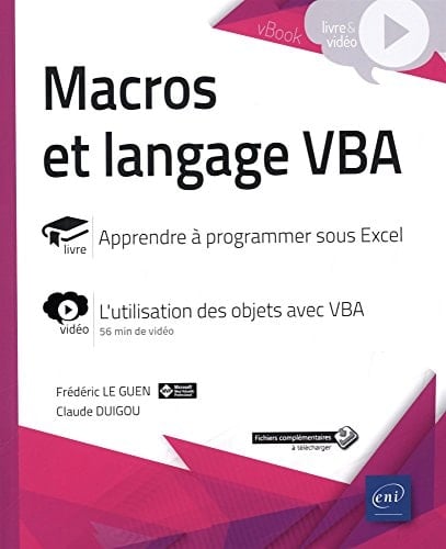 Macros et langage VBA : livre apprendre à programmer sous Excel : vidéo, l'utilisation des objets avec VBA