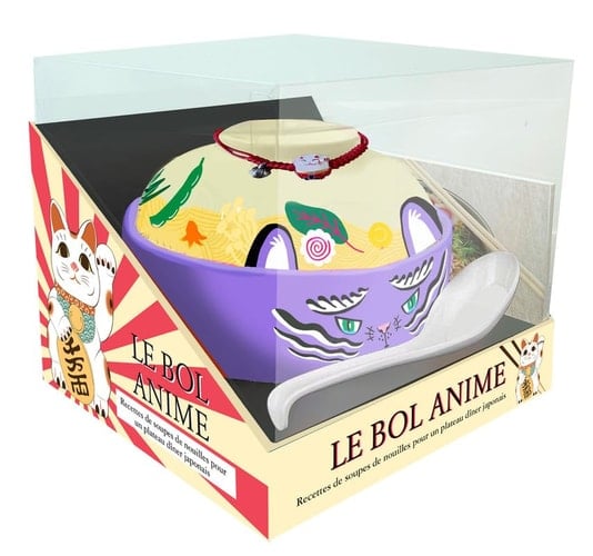 Le bol animé - Recettes de soupes de nouilles pour un plateau dîner japonais Ce coffret contient : 1 bol, 1 cuillère décorée et 1 livret de 10 recettes