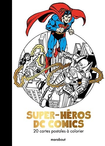 Super-héros DC Comics 20 cartes postales à colorier
