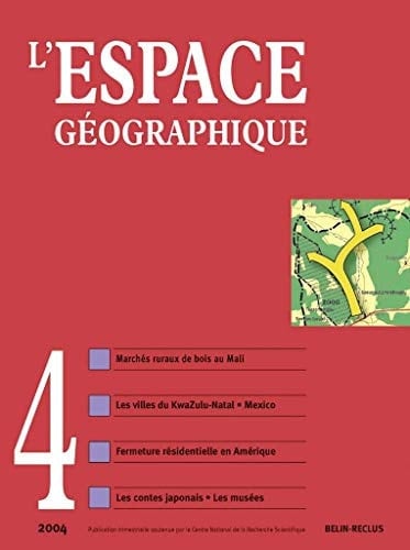 L'espace géographique - N°4: 2004