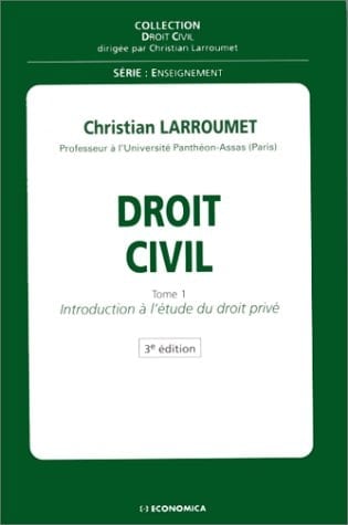 Droit civil: Introduction à l'étude du droit privé