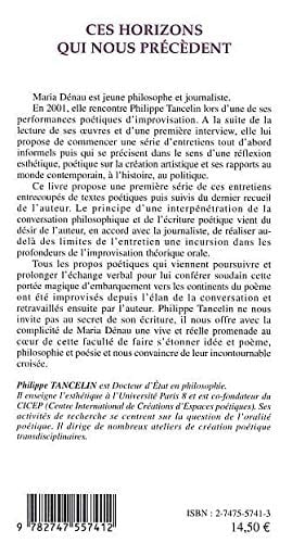 Ces horizons qui nous précèdent Entretien poème