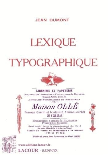Lexique typographique complément du "Vade-mecum du typographe
