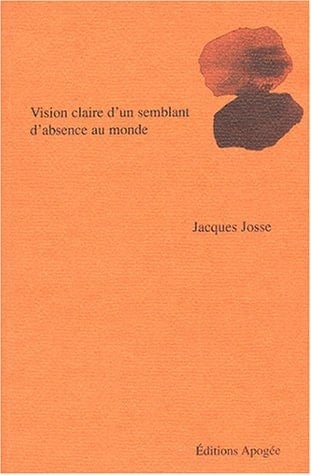 Vision claire d'un semblant d'absence au monde poèmes 1985-2001