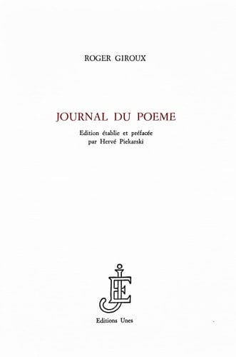 Journal du poème