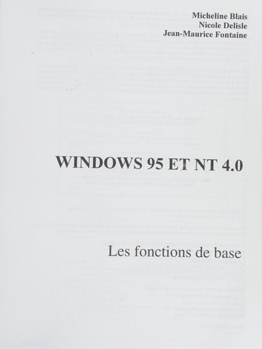 Windows 95 et NT 4.0 les fonctions de base