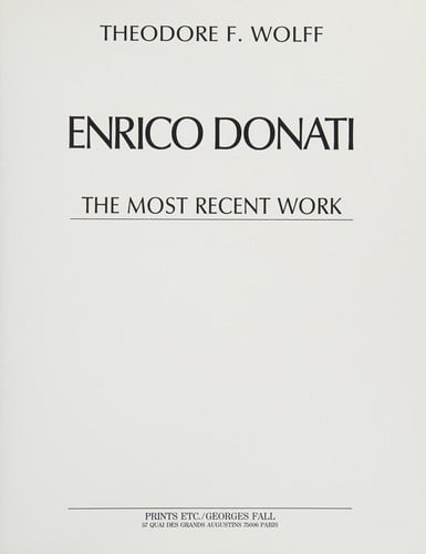 Henry Donatelli: The most recent work