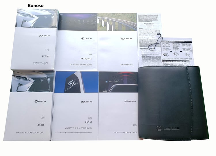 2016 Lexus RX 350 Owners Manual Kit Portfolio