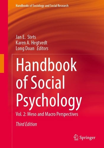 Handbook of Social Psychology Vol. 2: Meso and Macro Perspectives