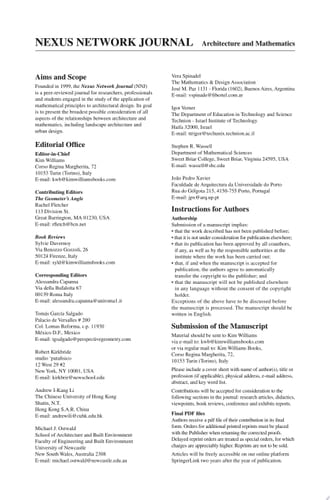 Nexus Network Journal 12,2 Architecture and Mathematics