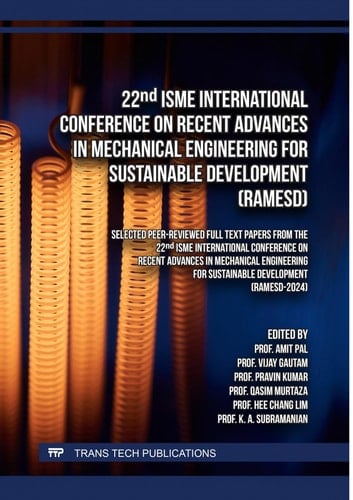 22nd ISME International Conference on Recent Advances in Mechanical Engineering for Sustainable Development (RAMESD)