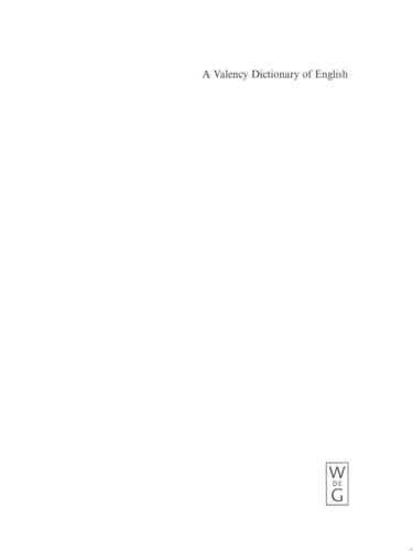 A Valency Dictionary of English