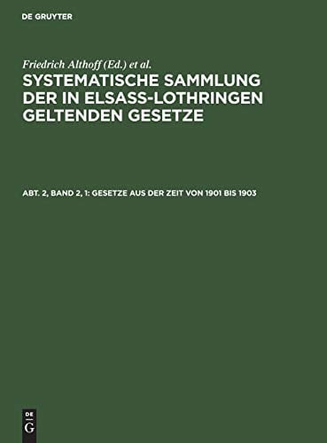 Gesetze Aus der Zeit Von 1901 Bis 1903