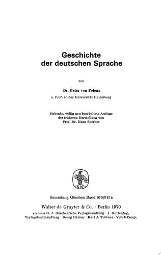 Geschichte der deutschen Sprache