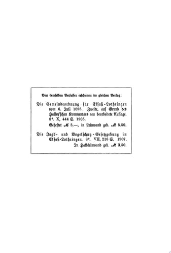 Ernst Bruck: Das Verfassungs- und Verwaltungsrecht von Elsass-Lothringen. Band 1