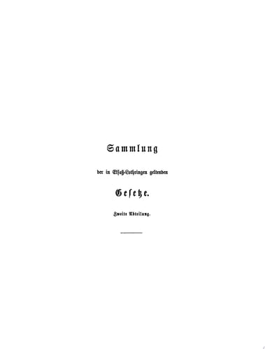 Gesetze aus der Zeit von 1901 bis 1903