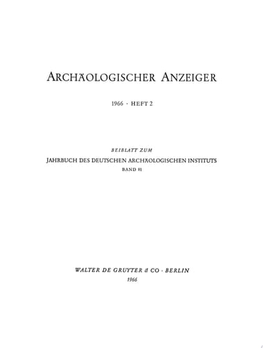 Archäologischer Anzeiger. Heft 2/1966