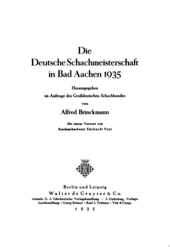 Die Deutsche Schachmeisterschaft in Bad Aachen 1935