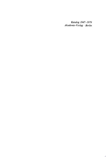 Katalog Akademie-Verlag Berlin, 1947–1979