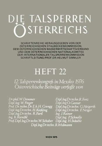 12. Talsperrenkongreß in Mexiko 1976 Österreichische Beiträge